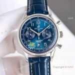 BLS Breitling Premier 7750 Chronograph Blue Leather Strap Watches 42 MM